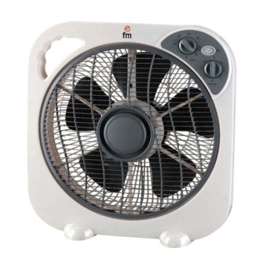 Ventilador FM Calefacción Gris/Blanco 5 aspas 3 velocidades temporizador 50W