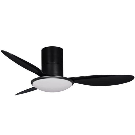 Ventilatore da soffitto FM Heating da 132 cm nero con luce integrata, telecomando e timer