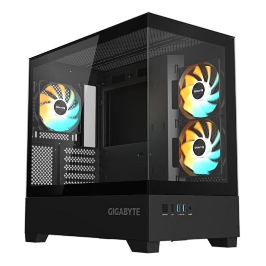 Gigabyte C201 Panoramic Caixa M-ATX Vidro Temperado com 3x Ventoinhas RGB Preta