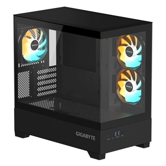 Gigabyte C201 Panoramic Caixa M-ATX Vidro Temperado com 3x Ventoinhas RGB Preta