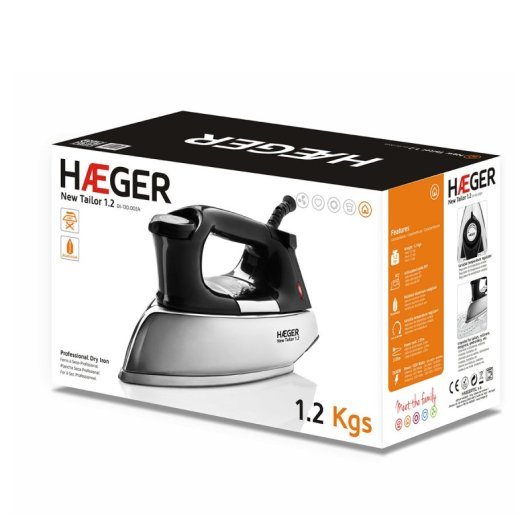 Plancha Haeger DI-120.001B Suela aluminio 1200W 2,2m cable Negro Acero