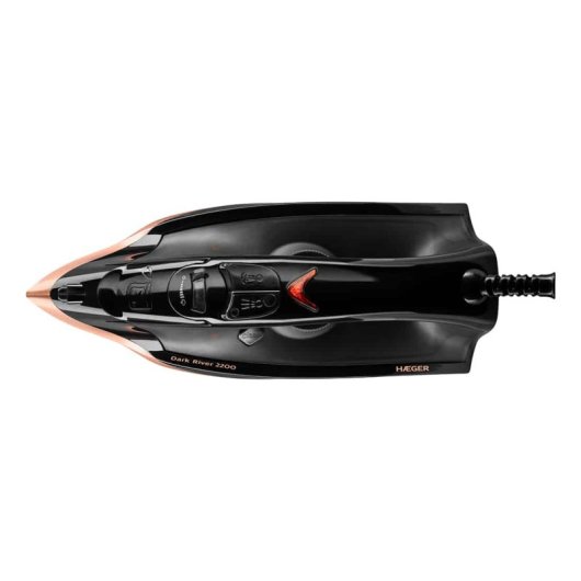 Plancha a vapor Haeger suela acero inoxidable 2200W autolimpieza negra 0,26L