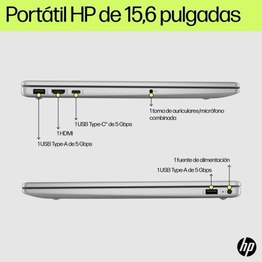 HP 15-fd0061ns 15.6? Intel Core i7 1355U 8GB 512GB SSD Wi-Fi 6E Windows 11 Plata