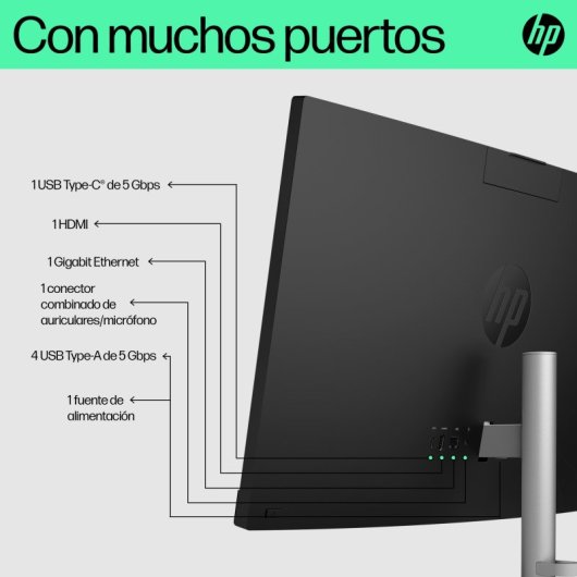 PC Sobremesa HP 24-cr0104ns AMD Ryzen 5 7520U 16GB 1TB SSD Wi-Fi 6 23.8" IPS FullHD Blanco