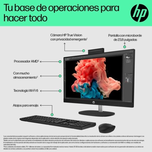 All in One HP 24-cr0110ns AMD Ryzen 5 7520U 16GB 1TB SSD 23.8" FHD
