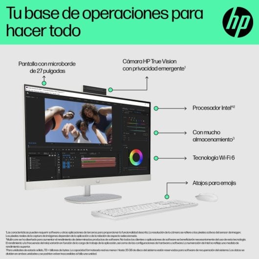 PC Sobremesa HP 27-cr0080ns Intel Core i5-1335U 16GB 1TB SSD Pantalla 27" Táctil FHD Cámara IR W11H