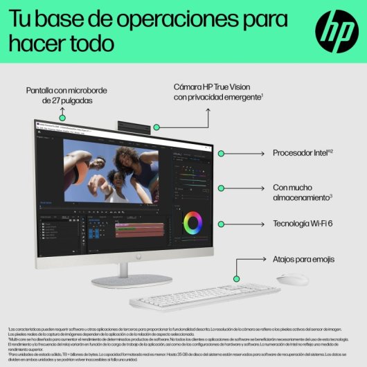PC Sobremesa HP All-in-One 27-cr0082ns 27" Intel Core i5-1335U 16GB 512GB SSD Full HD WiFi6 Blanco