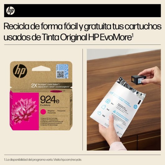 Cartouche d'encre HP EvoMore 924e Magenta XL 800 pages recyclée à 48 %