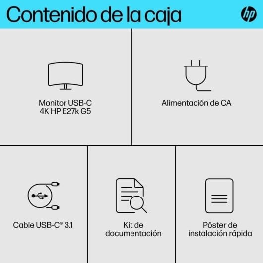 Monitor HP E27k G5 27" UltraHD 4K 60Hz IPS USB-C Altoparlanti Regolabile Tempo di risposta 5ms