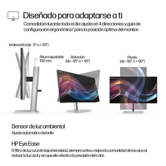 HP Série 7 Pro 27" 4K 60 Hz IPS Thunderbolt 4 HDR400 KVM USB-C PD100W Noir