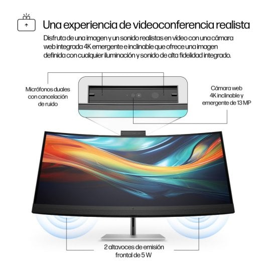 HP 5K2K Serie 7 Pro 39.7" 5K2K 60Hz IPS Curvo Thunderbolt 3 Altavoces Hi-Fi Webcam 4K