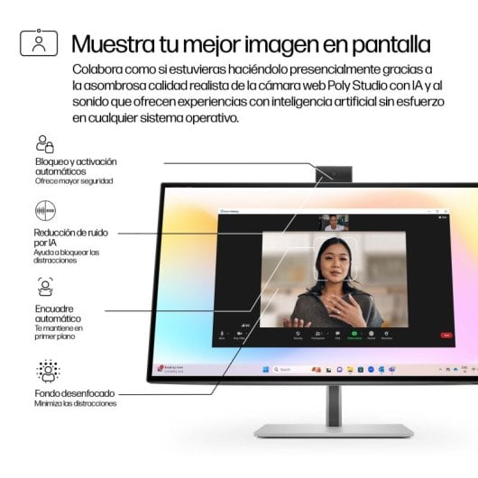 HP Serie 7 4K Pro 727pm 27" 4K 60Hz LCD Thunderbolt 4 Altavoces USB Altura VESA Videoconferencia