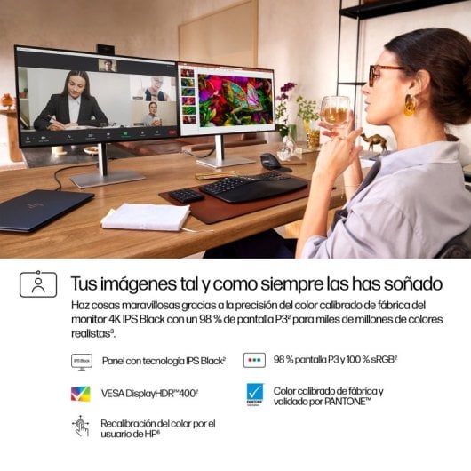 HP Serie 7 4K Pro 727pm 27" 4K 60Hz LCD Thunderbolt 4 Altavoces USB Altura VESA Videoconferencia