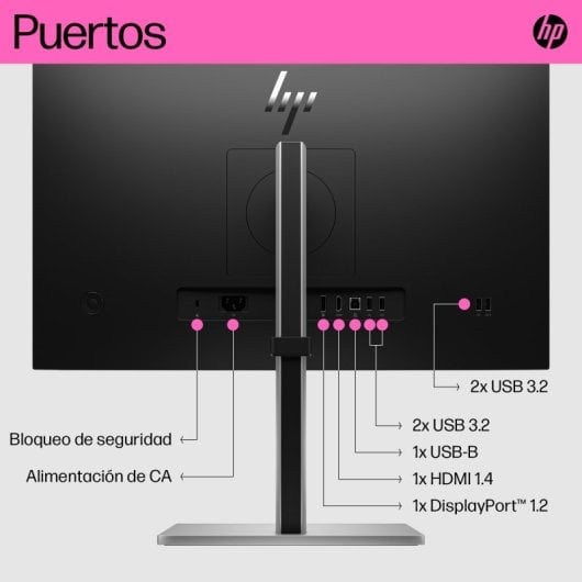 HP E24t G5 23.8" FHD 75Hz IPS Táctil Altura Ajustable Antirreflejo USB HDMI DP