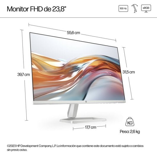 HP Serie 5 23.8" 1080p 100Hz IPS Micro-Edge Flicker Free Low Blue Light Plata