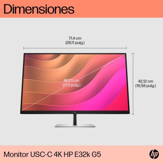 HP E32k G5 31.5" 4K 60Hz IPS USB-C Altavoces Altura VESA