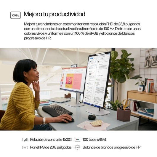 HP Series 5 Monitor 524pf Pro 23" FHD 100Hz IPS Altura-Ajustable USB VESA HDMI DisplayPort Mate