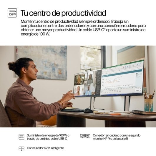 HP 527pm 27″ QHD 100Hz IPS USB-C-Lautsprecher AI-Kamera KVM Ethernet