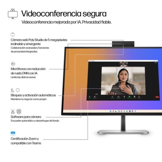 HP 527pm 27″ QHD 100Hz IPS USB-C-Lautsprecher AI-Kamera KVM Ethernet