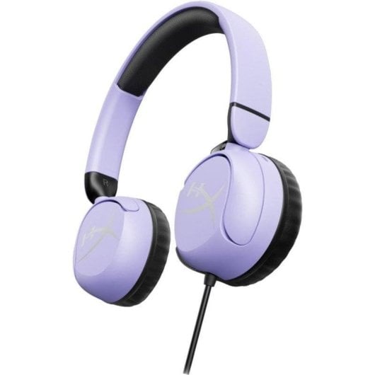 Auriculares HyperX Cloud Mini com fio Minijack Cancelamento de Ruído Mic e Limitador de Volume Preto Lavanda