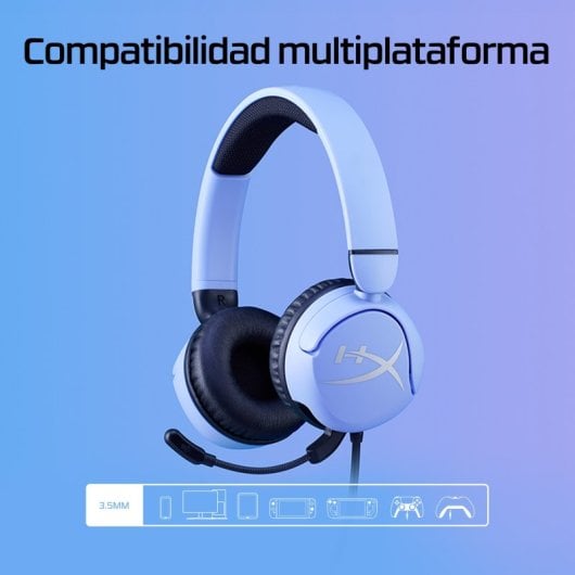 Headset gaming HyperX com fio de 3,5 mm com cancelamento de ruído ativo e microfone dobrável