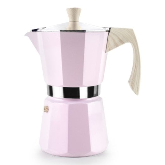 Cafetera Express Ibili Toscana Rosa Pastel 0,3L Aluminio Forjado 6-12 tazas Antiadherente