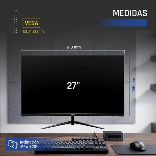 Monitor iggual ML27S 27" FullHD 120 Hz IPS 1 ms sin marcos