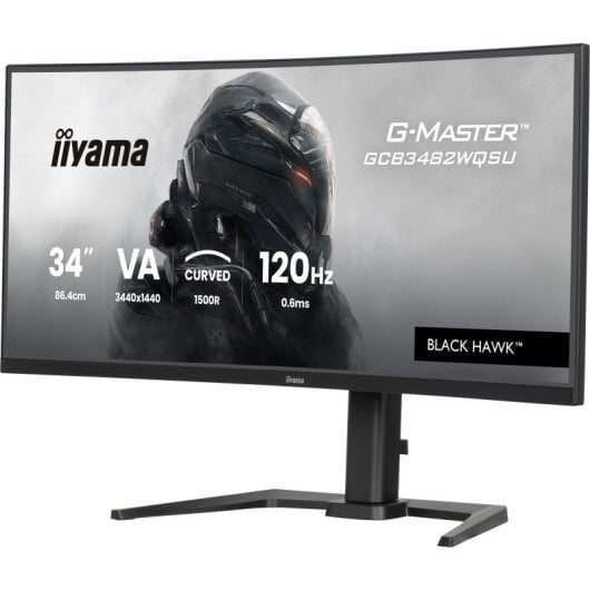 iiyama G-Master GCB3482WQSU-B1 34" VA GEKRÜMMT UWQHD 120Hz 0.6ms FreeSync USB-A Lautsprecher Höhenverstellbar