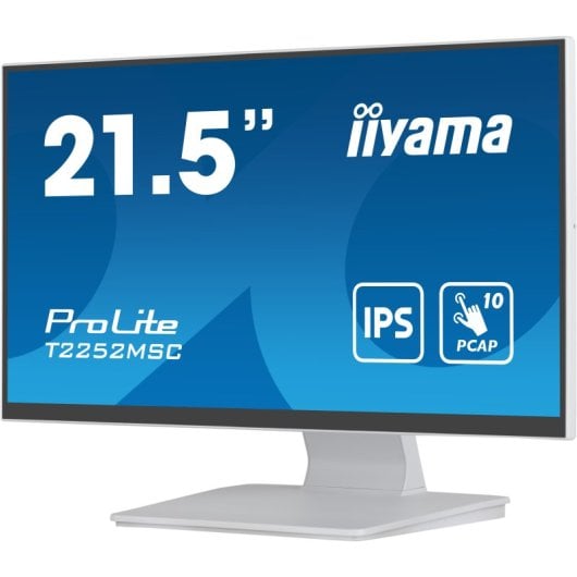 Monitor iiyama 21,5″ 1080p IPS Multi-Touch 10 Punti IP54 HDMI DisplayPort Bianco