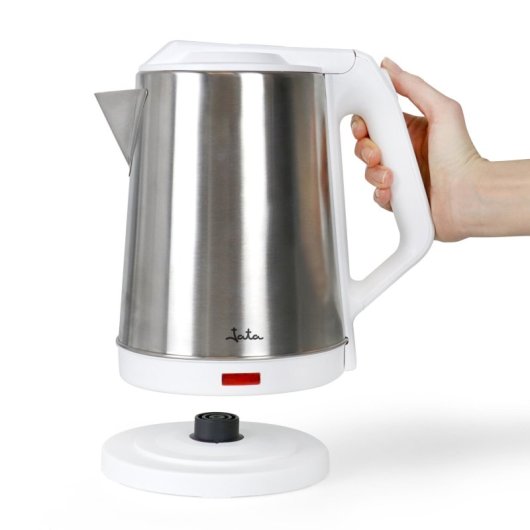 Jata Chaleira em Aço Inoxidável 2L Branco 1500W Base 360º Proteção contra Sobreaquecimento