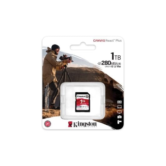 Tarjeta SD Kingston Canvas React Plus 1TB UHS-II 280MB/s 150MB/s V60 Negro