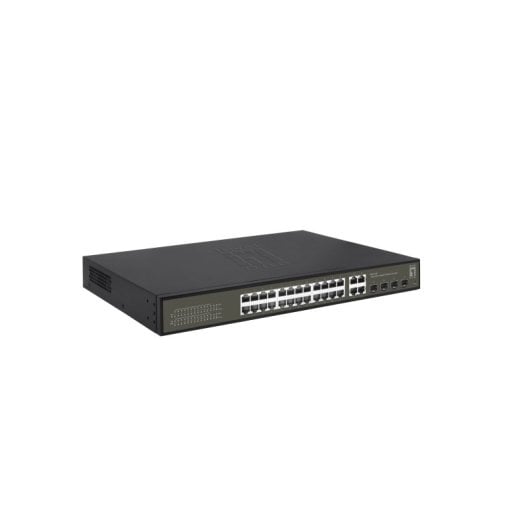 Switch LevelOne 24 puertos Gigabit L2 gestionado 4 SFP QoS VLAN