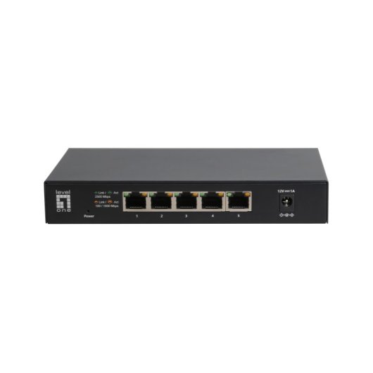 Switch LevelOne GEU-0525 5 Puertos 2.5G Ethernet Full Duplex Sin Ventilador Pared