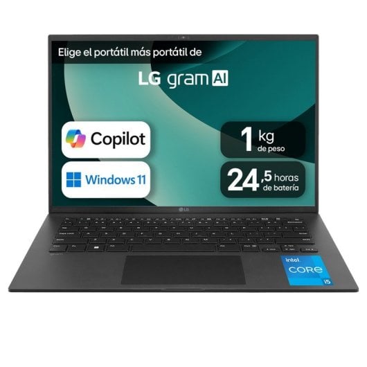 Portátil LG Gram 14? Intel Core i5-1334U 16GB 512GB SSD Ultraligero 24,5h W11 Black