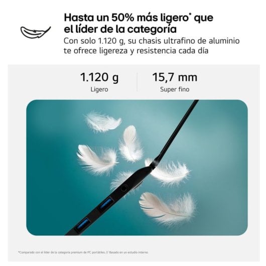 Portátil LG Gram 14Z90T 14? Intel Core Ultra 7 32GB 1TB SSD Windows 11 Pro AI Chat On-Device