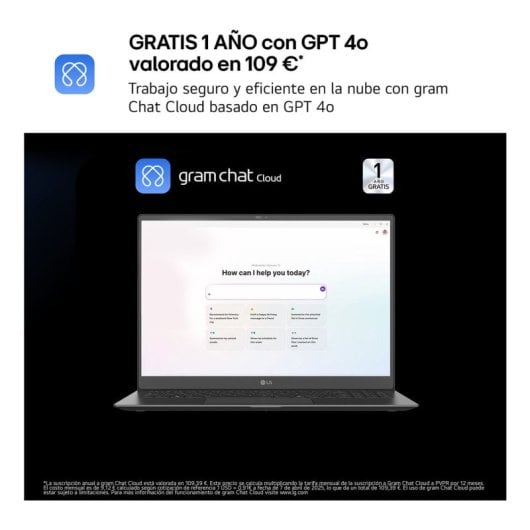 LG Gram 14ZD90T 14" Intel Core Ultra 7 255H 16 GB 1 TB AI Boost Dolby Atmos