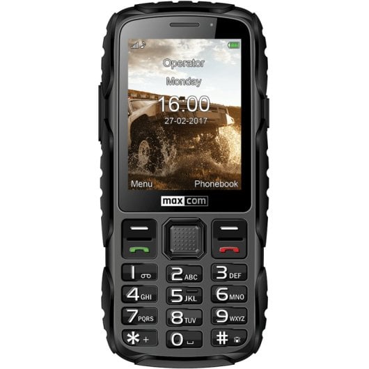 Maxcom Robustes Telefon 2,8″ 2MP 1400mAh 2G MicroSD FM-Radio Schwarz