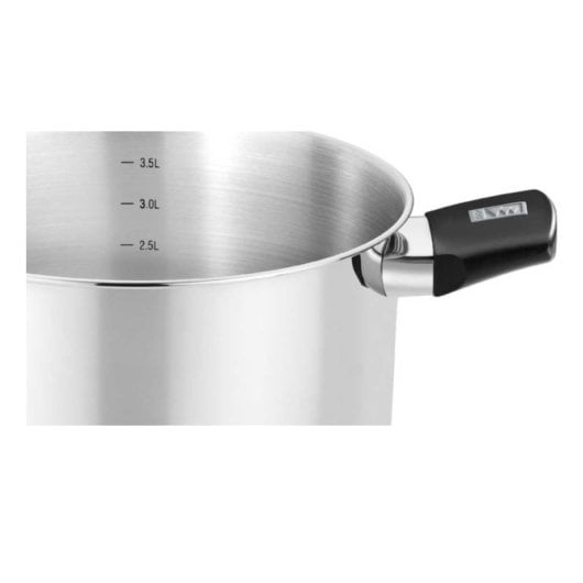 Monix Edelstahltopf, 16 cm, 2 l, Glasdeckel, Bakelitgriffe, induktionsgeeignet