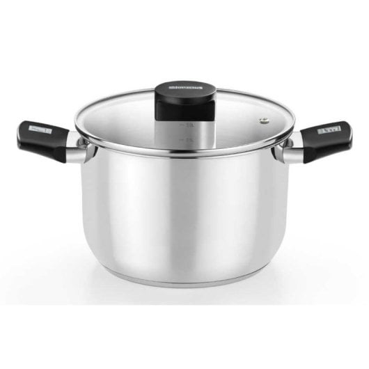 Olla Monix Acero Inoxidable 20cm Baquelita Tapa Cristal Compatible Inducción
