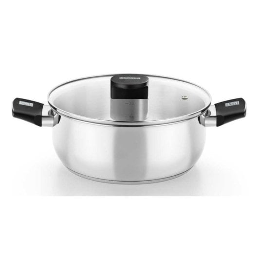 Cacerola Monix Acero Inoxidable 16cm 2 Asas Baquelita con Tapa Cristal