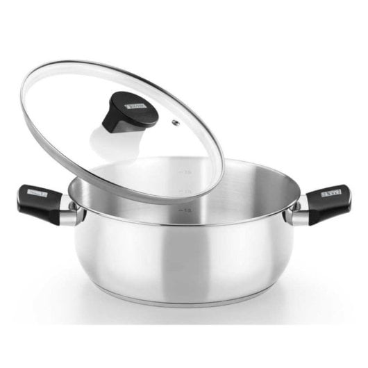 Cacerola Monix Acero Inoxidable 16cm 2 Asas Baquelita con Tapa Cristal