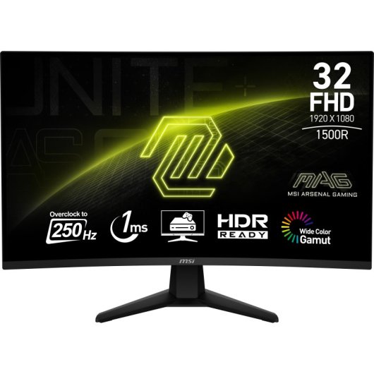 MSI-Monitor 31,5″ 1080p 180Hz VA Curved HDR sRGB 101% VESA Typ-C