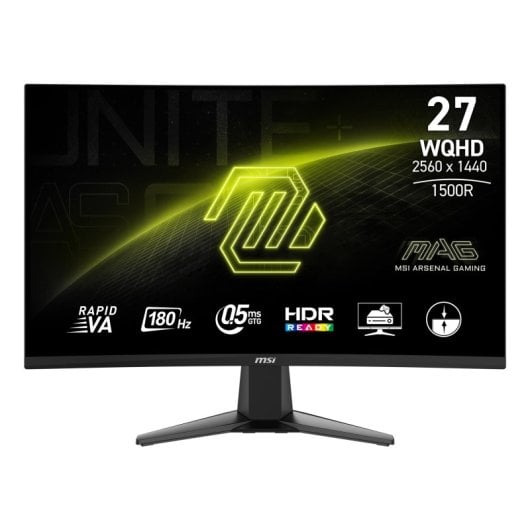 MSI Monitor 27″ 2560x1440 180Hz VA Curved 1500R HDR FreeSync Rahmenlos