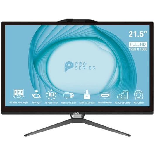 MSI Pro AP222T 13M-217ES Intel Pentium Gold G7400 4GB 128GB SSD 21.5" Táctil Windows 11 Pro