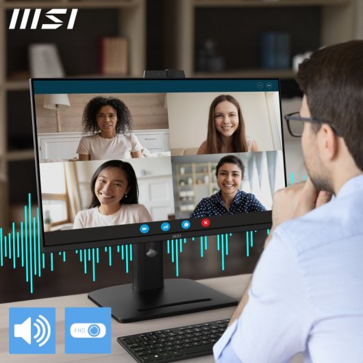 Monitor MSI Pro MP275QPDG 27? QHD 100Hz IPS Cámara Altura Ajustable Adaptive Sync Altavoces USB-C
