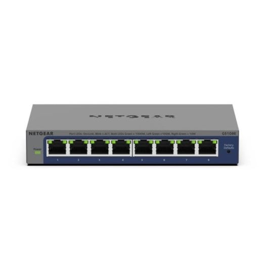 Switch Netgear 8 Puertos Gigabit L2/L3 Sin Gestión 16Gbps 4000 MAC Sin Ventilador