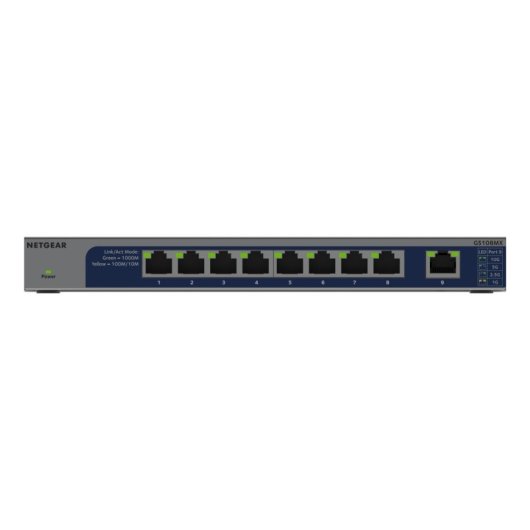 Switch Netgear GS108MX-100EUS 8 Puertos RJ-45 Gigabit/10G Montaje Rack/Pared Sin Ventilador