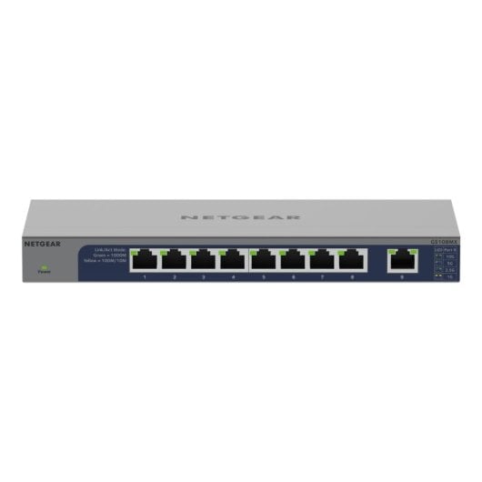 Switch Netgear GS108MX-100EUS 8 Puertos RJ-45 Gigabit/10G Montaje Rack/Pared Sin Ventilador