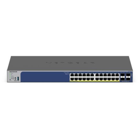 Switch Netgear GS728TXP 24x10G RJ-45 4 SFP+ PoE+ VLAN Apilable Seguridad Avanzada