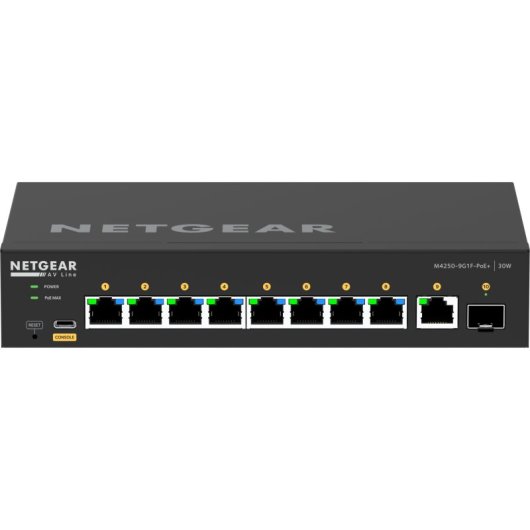 Switch Netgear 8 porte Gigabit gestite L2/L3 PoE+ 110W ARM Cortex-A9 Rack